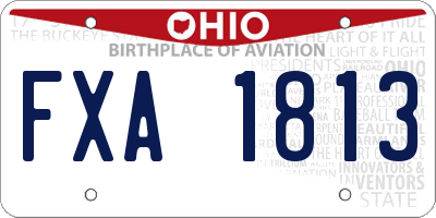 OH license plate FXA1813