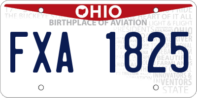 OH license plate FXA1825
