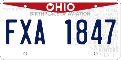 OH license plate FXA1847