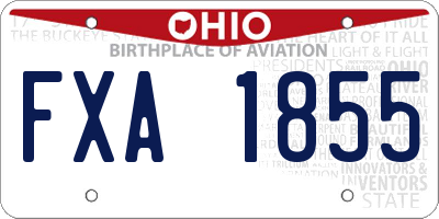 OH license plate FXA1855
