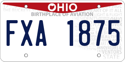 OH license plate FXA1875