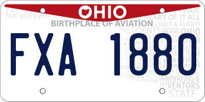 OH license plate FXA1880