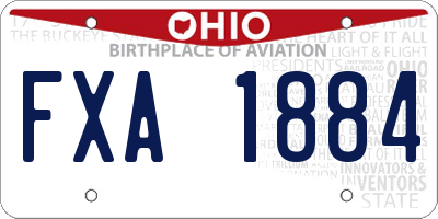 OH license plate FXA1884