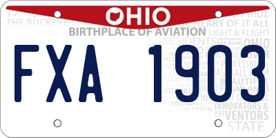 OH license plate FXA1903