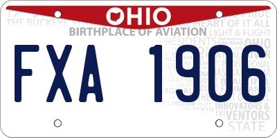 OH license plate FXA1906
