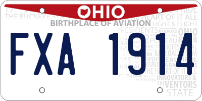OH license plate FXA1914