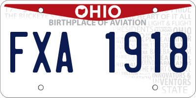 OH license plate FXA1918