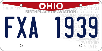 OH license plate FXA1939