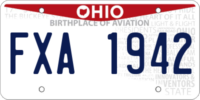OH license plate FXA1942