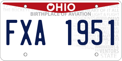 OH license plate FXA1951