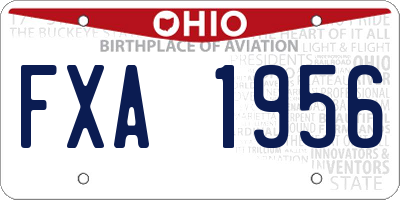 OH license plate FXA1956