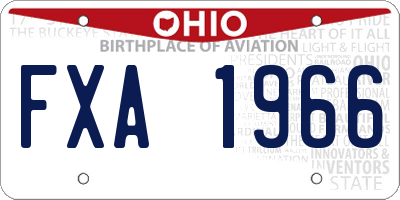 OH license plate FXA1966