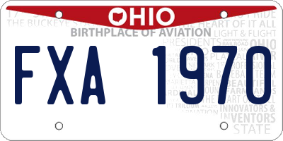 OH license plate FXA1970