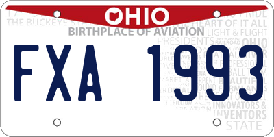 OH license plate FXA1993