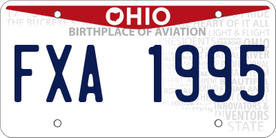 OH license plate FXA1995