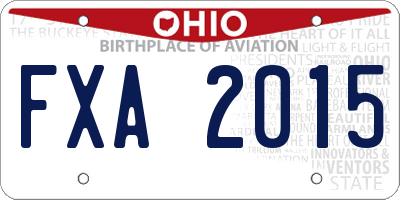 OH license plate FXA2015