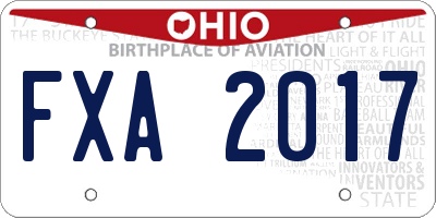 OH license plate FXA2017