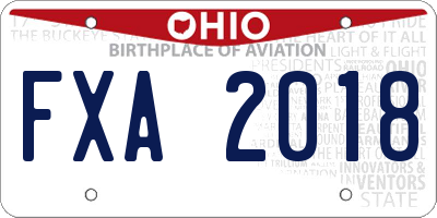 OH license plate FXA2018