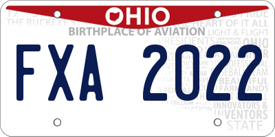OH license plate FXA2022