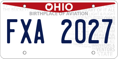 OH license plate FXA2027