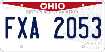 OH license plate FXA2053