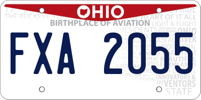 OH license plate FXA2055