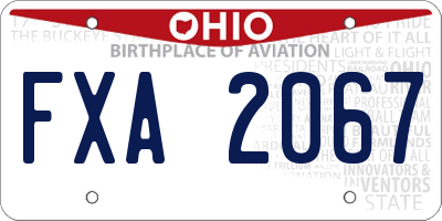 OH license plate FXA2067