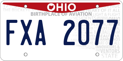 OH license plate FXA2077