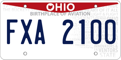 OH license plate FXA2100
