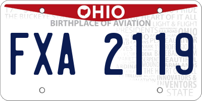 OH license plate FXA2119