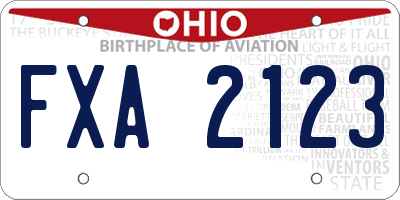 OH license plate FXA2123