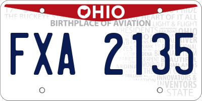 OH license plate FXA2135