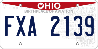 OH license plate FXA2139