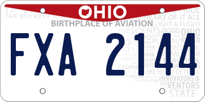 OH license plate FXA2144