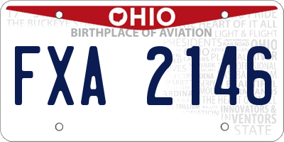OH license plate FXA2146