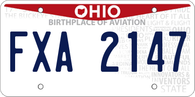 OH license plate FXA2147