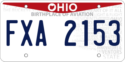 OH license plate FXA2153
