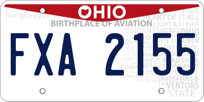 OH license plate FXA2155