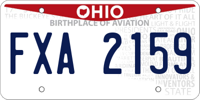 OH license plate FXA2159