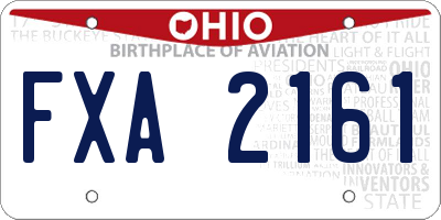 OH license plate FXA2161