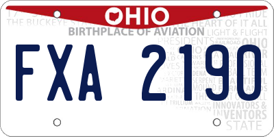 OH license plate FXA2190