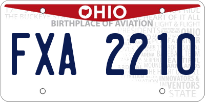 OH license plate FXA2210