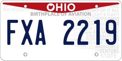 OH license plate FXA2219