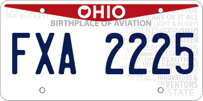 OH license plate FXA2225