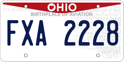 OH license plate FXA2228