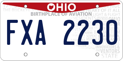OH license plate FXA2230