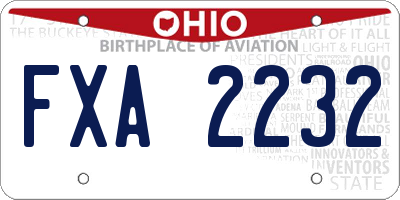 OH license plate FXA2232