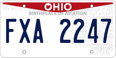 OH license plate FXA2247