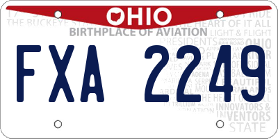 OH license plate FXA2249