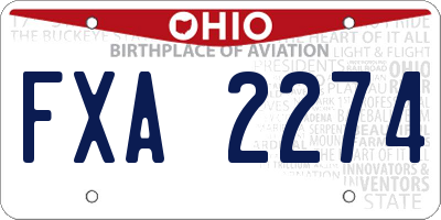 OH license plate FXA2274
